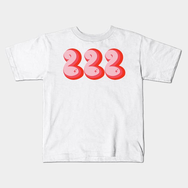 222 Angel Number Kids T-Shirt by groovyfolk